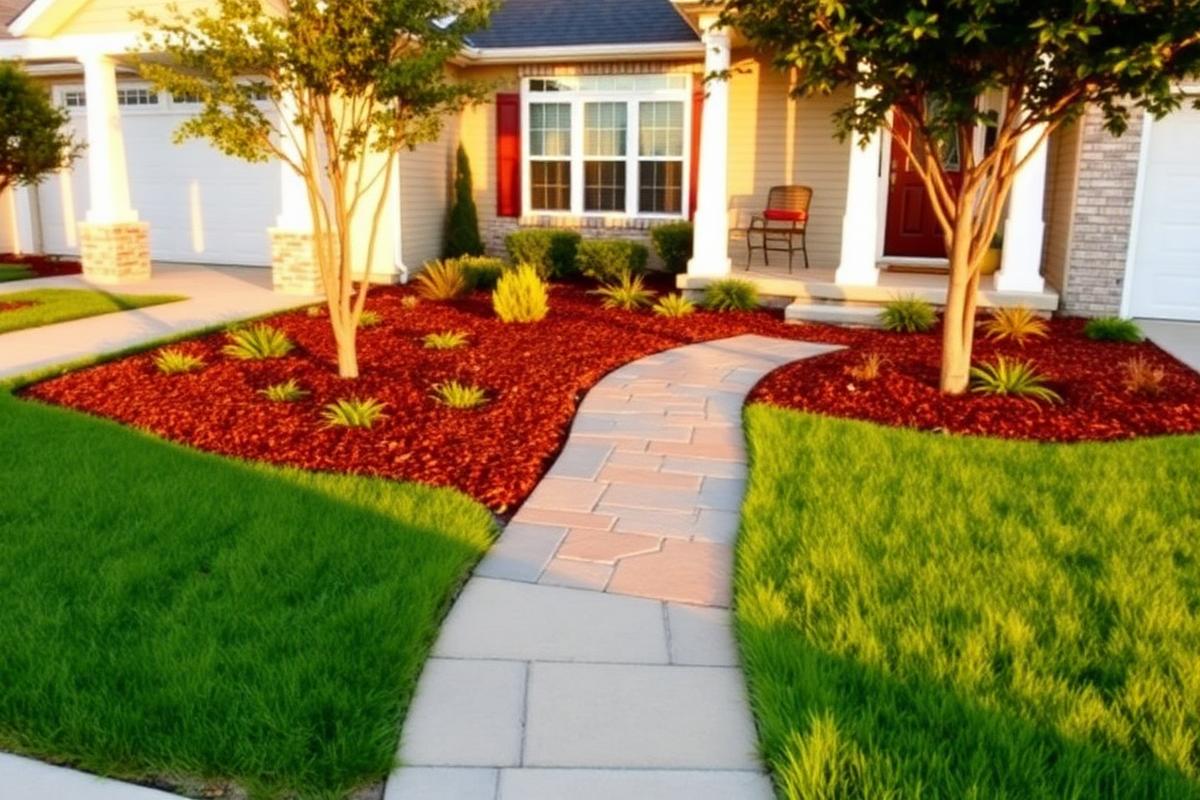 Example landscaping website showing a freshly landscaped front yard